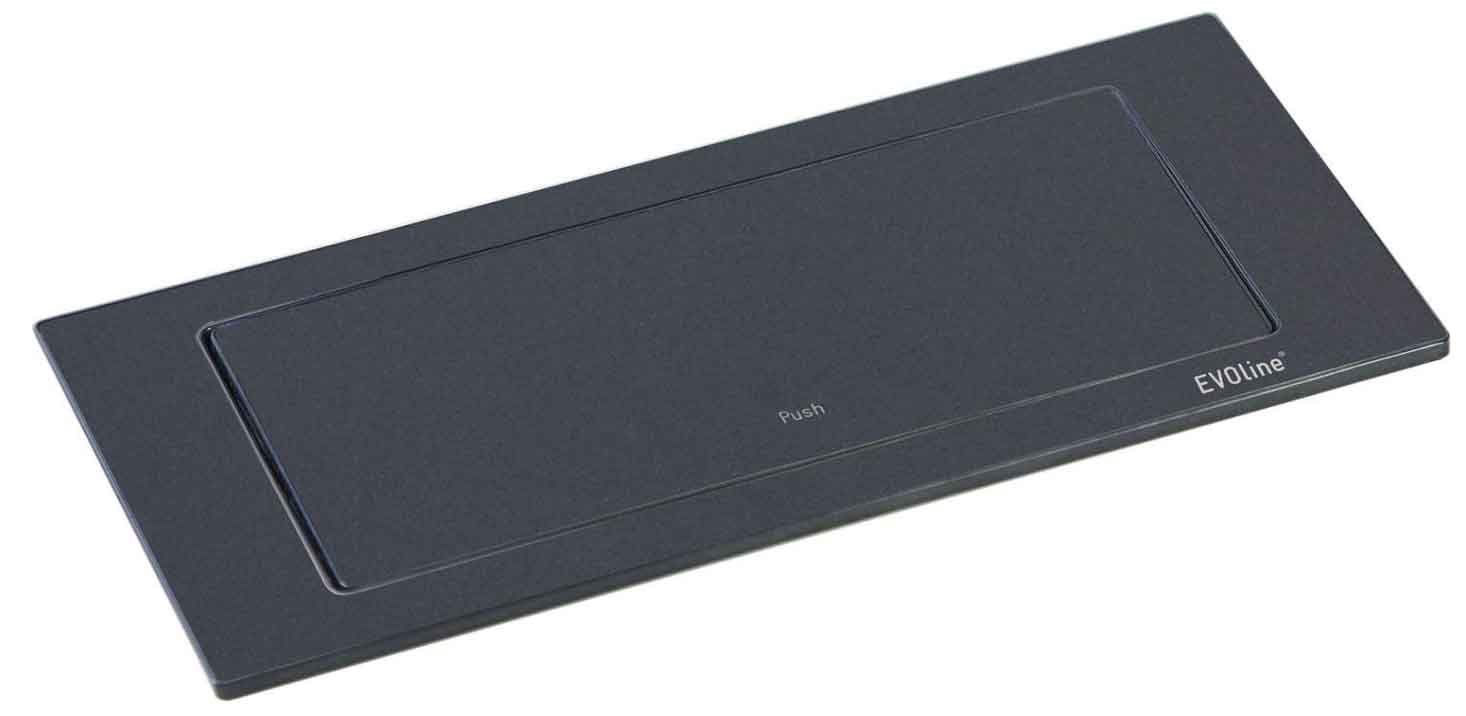 Schulte Elektrotechnik Steckdosenelement EVOLINE Backflip schwarz matt, 2 Steckdosen, 1 USB Typ C