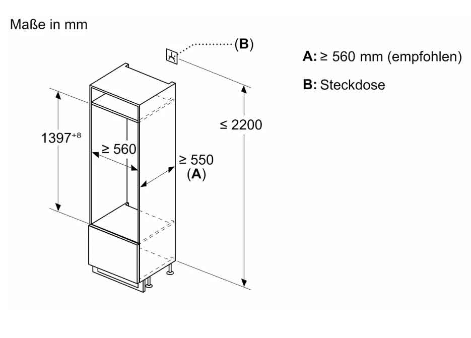 iQ500 Einbau-Kühlschrank mit Gefrierfach