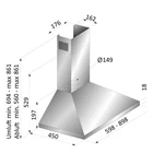 Beko HCP61310IH Kamin-Dunstabzugshaube 60 cm Edelstahl – 3 Stufen