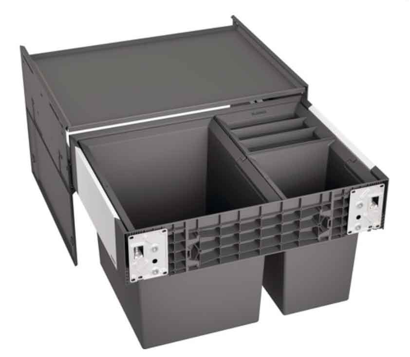 BLANCO Einbaumülleimer SELECT II 60/3 Fassungsvermögen 1x 30 l und 2x 8
